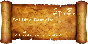Szilárd Beatrix névjegykártya
